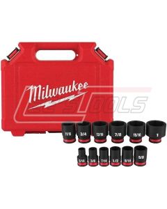 MILWAUKEE 49-66-7005 12PC SHOCKWAVE Impact Duty™ 3/8" Drive SAE Standard 6 Point Socket Set