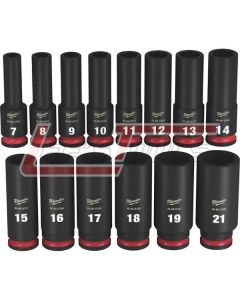 MILWAUKEE 49-66-7008 14PC SHOCKWAVE Impact Duty™ 3/8" Drive Metric Deep 6 Point Socket Set