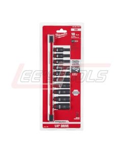 MILWAUKEE 49-66-7001 10PC SHOCKWAVE Impact Duty™ 1/4" Drive SAE Deep 6 Point Socket Set