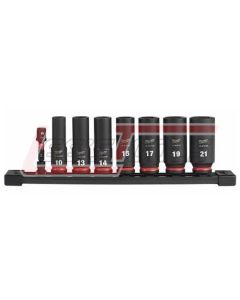 MILWAUKEE 49-66-7021 8PC SHOCKWAVE Impact Duty™ 3/8"" Drive Metric Deep 6 Point Socket Set