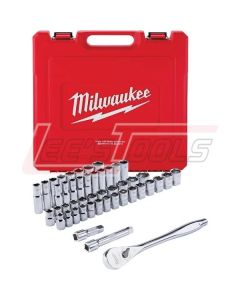 MILWAUKEE 48-22-9010 1/2" Drive 47pc Ratchet and Socket Set – SAE & Metric