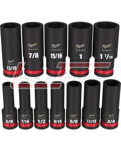 MILWAUKEE 49-66-7011 12PC SHOCKWAVE Impact Duty™ 1/2" Drive SAE Deep 6 Point Socket Set