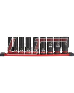 MILWAUKEE 49-66-7022 9PC SHOCKWAVE Impact Duty™ 1/2"" Drive SAE Deep 6 Point Socket Set