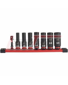 MILWAUKEE 49-66-7024 8PC SHOCKWAVE Impact Duty™ 3/8"" Drive SAE Deep 6 Point Socket Set