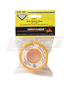 LT APPROVED VENDOR 4400940 1/2"x 260' YELLOW COLOR GAS PTFE THREAD SEALING TAPE (PACKAGED)