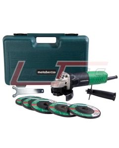 HITACHI G12SR4M 4 1/2" 6.2 Amp Slide Switch Grinder w/case and five depressed center wheels