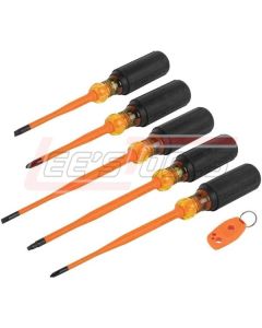 KLEIN 33736INS Screwdriver Set, 1000V Slim-Tip Insulated and Magnetizer, 6-Piece