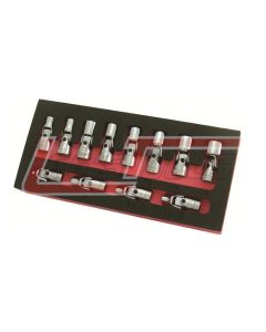 ASTRO PNEUMATIC 7412 12pc. 1/4" Drive Flex Socket Set - 6 Point - Metric