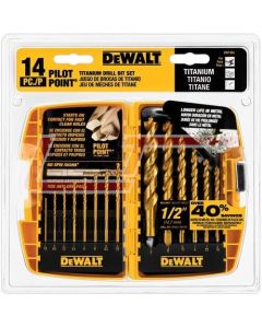 DEWALT DW1354 14PC Titanium PP Drill Bit Set w/ 1/2"