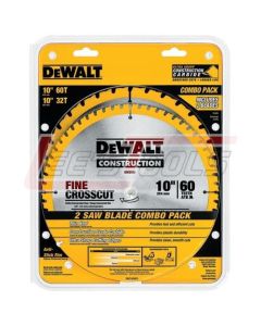 DEWALT DW3106P5 10" 32T & 10" 60T S20 COMBO PACK