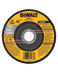 DEWALT DW8404 4-1/2"X1/4"X7/8" ALUMINUM GRINDING WHEEL