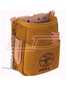 KLEIN 5125L Pocket Tool Pouch with Tape Thong, Leather