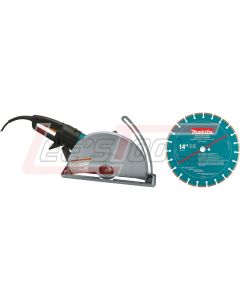 MAKITA 4114X 14" Electric Angle Cutter, AC/DC, and 14" diamond blade