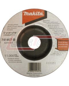 MAKITA 741407-8-1 5" x 7/8" x 1/4" Grinding Wheel, 24 Grit