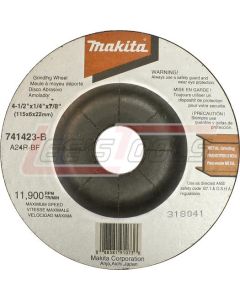 MAKITA 741423-B-25 4-1/2" x 7/8" x 1/4" Grinding Wheel, 24 Grit, General Purpose Metal, 25/pk