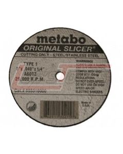 METABO 655316000 3" x .040" x 1/4" - A60TZ Original Slicer - Steel/Stainless Steel - Type 1 "SLICER" Wheels