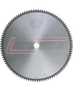 TENRYU AC-355100DN 14" 100T 1" ARBOR TCG GRIND CARBIDE BLADE -5 RAKE 0.118 KERF 4300 RPM NON-FERROUS MITER SAWS MACHINE