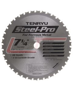 TENRYU PRF-18538BW 7-1/4" 38T 5/8"KO ARBOR ATB GRIND CARBIDE BLADE 0 RAKE 0.079 KERF 5800 RPM FERROUS METALS CIRCULAR S